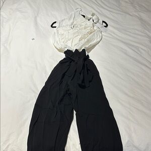 Reiss Ivory Draped Cowl Neck Jumpsuit
